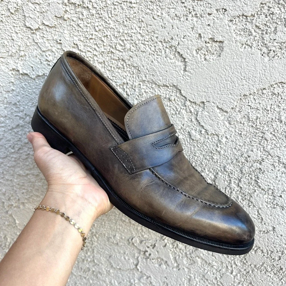 Di‎ Bianco Manzoni Brera Loafer Mens 10 Green SPQR Leather Preppy Classic